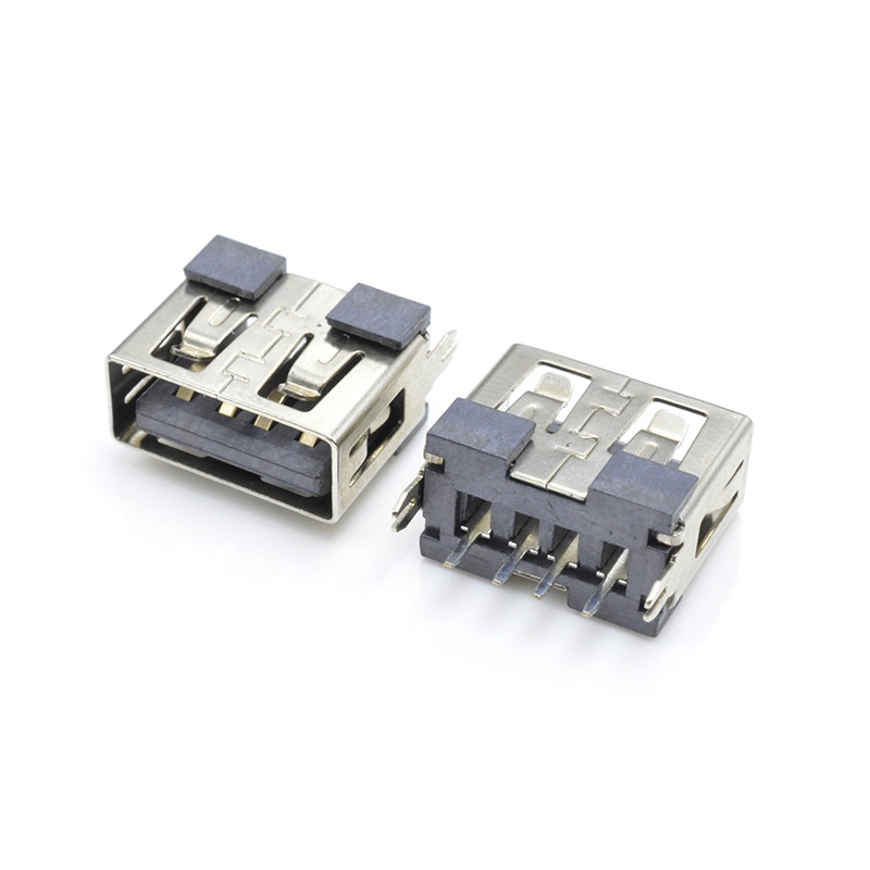 U02S0001B Series USB2.0 A Type DIP Straight Female 5Pin Harpoon Foot Short-body USB Connector